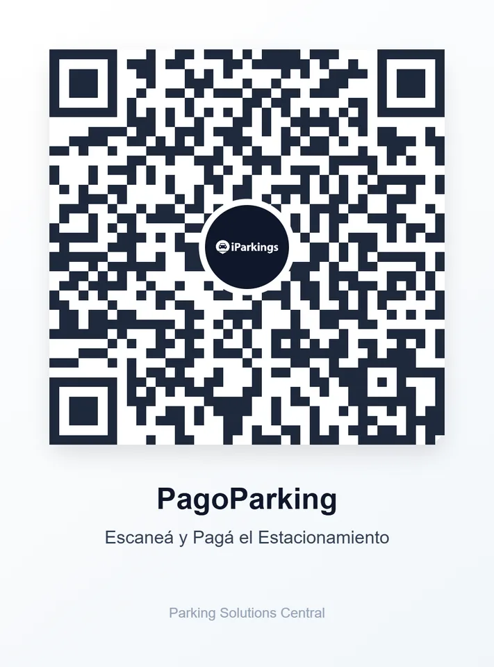 Cartel QR PagoParking en estacionamiento